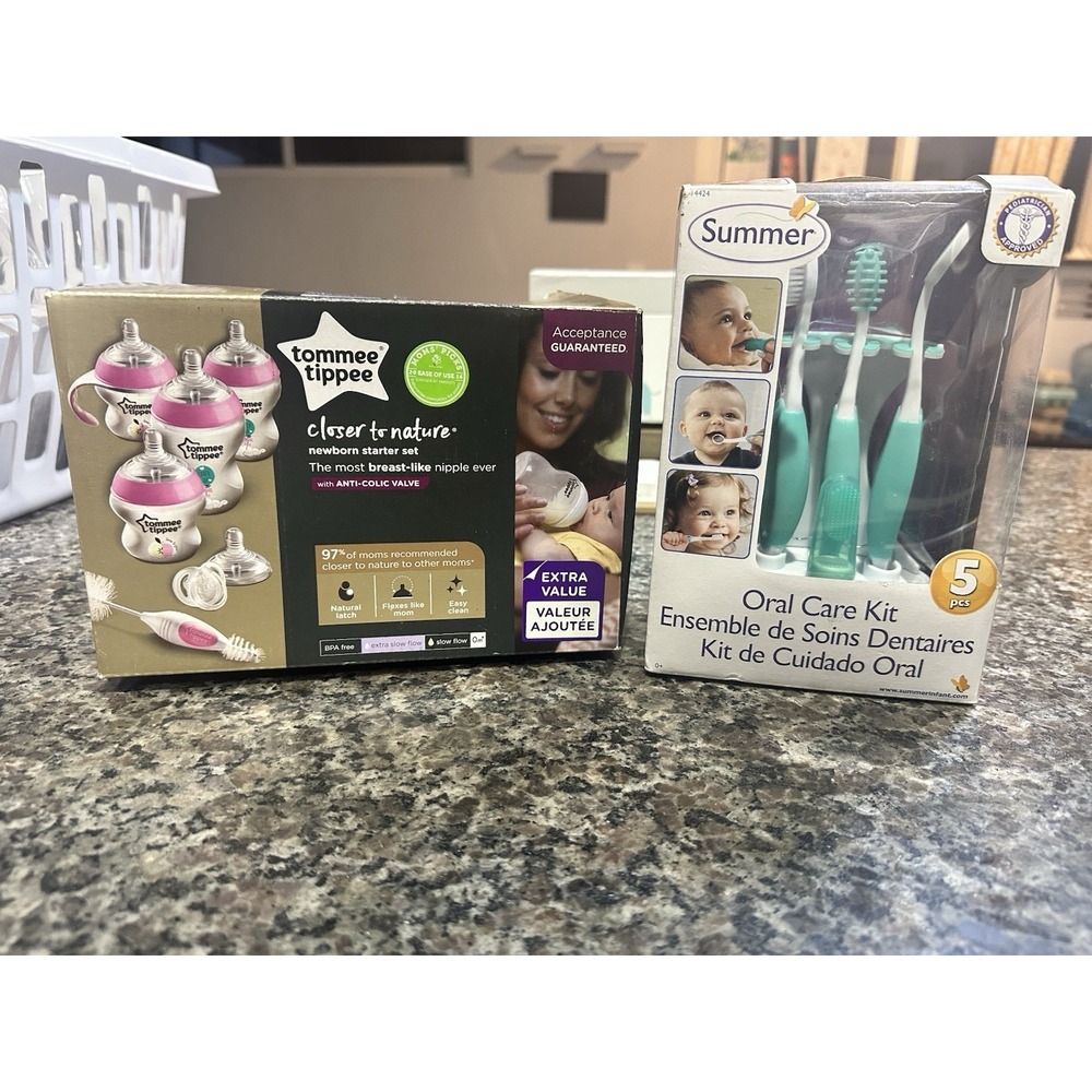 Tommee Tippee Closer to Nature NB Bottle Starter Set 0m+ & Summer Oral Care Kit